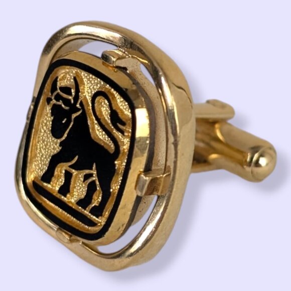 Vintage Senator Single Black Bull Cufflink - Picture 2 of 5